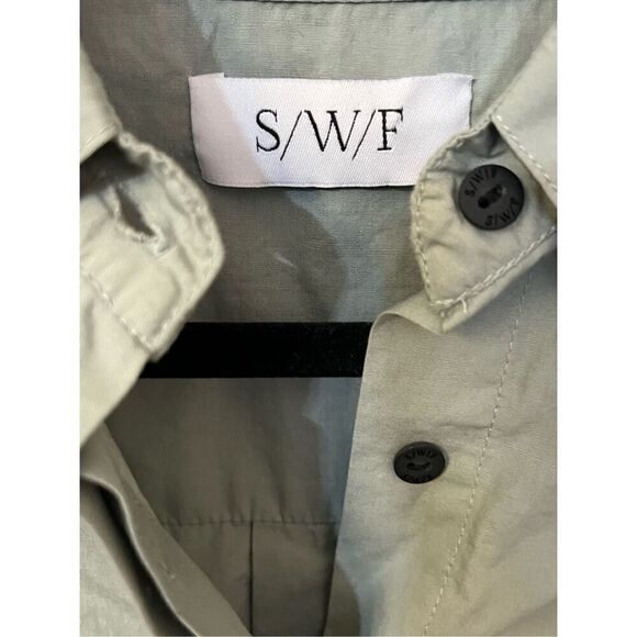S/W/F Sage Green Balloon Sleeve Button Down Shirt S - Picture 2 of 5